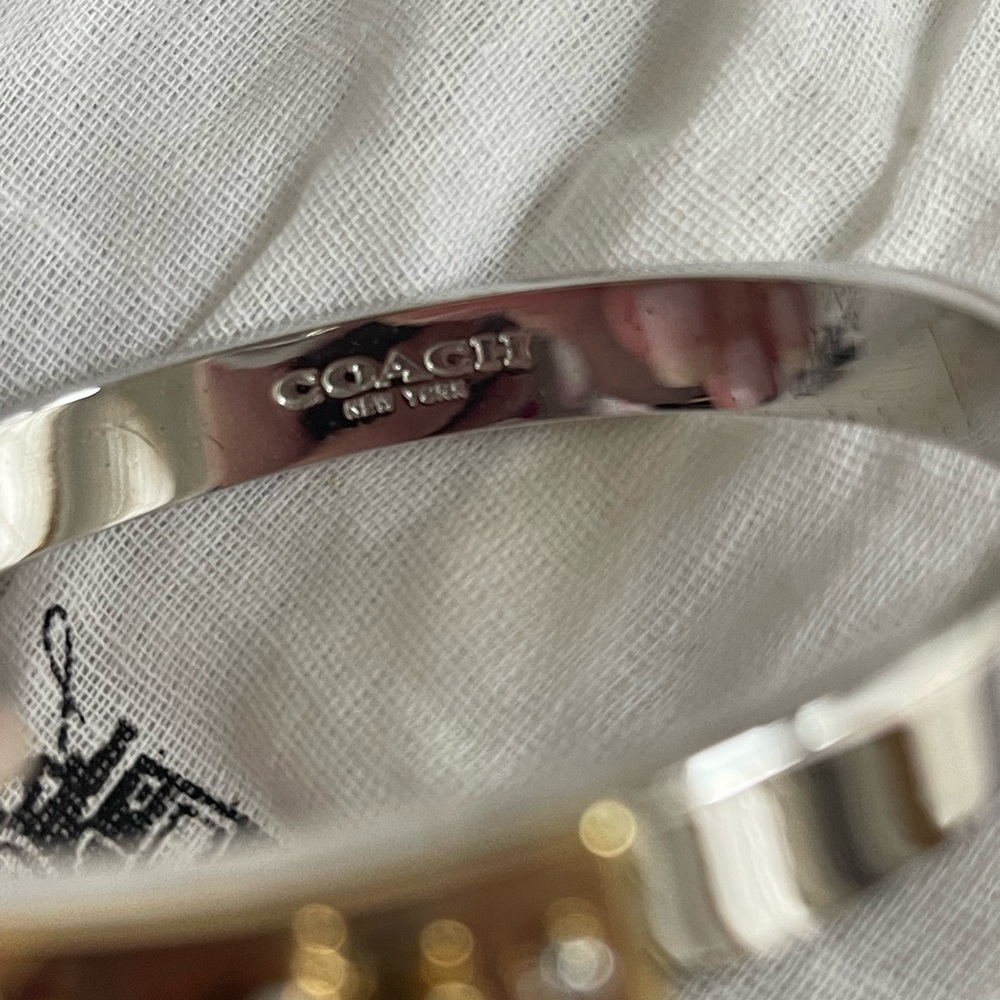coach bangle mix metal bracelet worn 2x - Picture 2 of 2